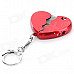 Creative Heart Shaped Metal Key Chain Butane Lighter - Red