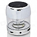 Mini Cylinder Shaped Bluetooth V2.0 Speaker w/ FM / TF / Mini USB / USB - Silver + Transparent