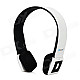 Portable Bluetooth V3.0 Wireless Headband Headphone - Black + White