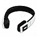 Portable Bluetooth V3.0 Wireless Headband Headphone - Black + White