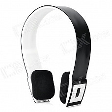 Portable Bluetooth V3.0 Wireless Headband Headphone - White + Black