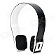 Portable Bluetooth V3.0 Wireless Headband Headphone - White + Black