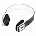 Portable Bluetooth V3.0 Wireless Headband Headphone - White + Black