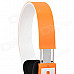 Portable Bluetooth V3.0 Wireless Headband Headphone - Orange + White