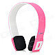 Portable Bluetooth V3.0 Wireless Headband Headphone - Pink + Black