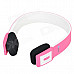 Portable Bluetooth V3.0 Wireless Headband Headphone - Pink + Black