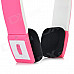 Portable Bluetooth V3.0 Wireless Headband Headphone - Pink + Black