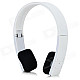 Portable Folding Retractable Bluetooth V4.0 Wireless Headband Headset - White + Black