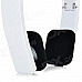 Portable Folding Retractable Bluetooth V4.0 Wireless Headband Headset - White + Black