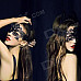 Women's Sexy Seductive Lace Face Mask for Halloween Costume Makeup Party - Black
