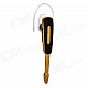 Portable Mini Bluetooth V3.0 Ear-hook Earphone w/ Microphone / USB Charging Cable - Black + Gold