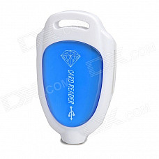 OTG USB 2.0 480Mbps TF / SD / MS Card Reader w/ Indicator - Blue + White