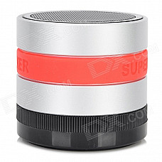 Portable 3W Bluetooth V3.0 Speaker w/ Microphone / FM / TF / Mini USB - Silver + Black