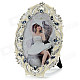 7220TB Luxurious Rhinestone Studded Alloy Photo Frame - White + Black