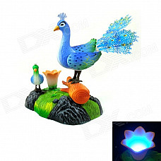 HY018434 Peacock Style Electric Sound Music LED Light - Green + Blue + Multi-Color (3 x AA)