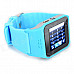 UPad2 TPU Band Bluetooth V3.0 1.5" Capacitive Screen Smart Watch w/ FM / Alarm - Light Blue + Black