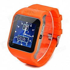 UPad2 TPU Band Bluetooth V3.0 1.5" Capacitive Screen Smart Watch w/ FM / Pedometer - Orange + Black