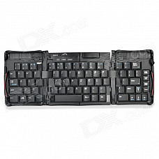 308E Wireless Folding Bluetooth V3.0 69-Key Keyboard - Black