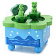 Cute Frog Clockwork Spring Music Box - Green + Blue + Multi-Color