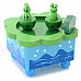 Cute Frog Clockwork Spring Music Box - Green + Blue + Multi-Color