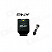 PNY USB 2.0 Micro SD / TF Card Reader - Black (Max. 128GB)