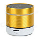 Portable Bluetooth V2.1 Handsfree Mini Speaker w/ TF / FM / Mini USB / 3.5mm - White + Gold