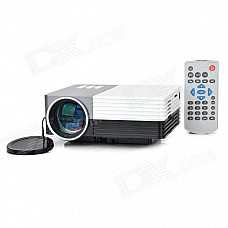 GM50 1080p HD Home Theater LED Projector w/ SD / HDMI / VGA / AV / USB - White + Silver Grey