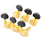 ZEA-JT11-5-2 Gold Plated Guitar String Tuning Pegs - Black + Golden (6 Set)
