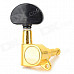 ZEA-JT11-5-2 Gold Plated Guitar String Tuning Pegs - Black + Golden (6 Set)