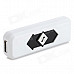 YC02 Windproof USB Rechargeable Cigarette Lighter w/ Money Detector Function - White + Black