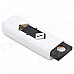 YC02 Windproof USB Rechargeable Cigarette Lighter w/ Money Detector Function - White + Black