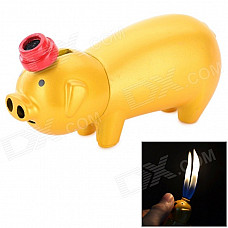 Creative Pig Style Dual-Flame Butane Gas Lighter - Gold