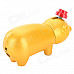 Creative Pig Style Dual-Flame Butane Gas Lighter - Gold