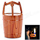 Wood Grain Bucket Style Butane Gas Lighter - Brown