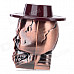 sysh0074 Cool Skull Head Style Zinc Alloy Butane Lighter - Brown + Red Bronze