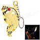 Fish Style Butane Gas Lighter w/ Keychain - Gold