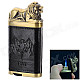 sysh0078 Creative Lion Shaped Zinc Alloy + PU Butane Lighter - Black + Golden