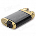 sysh0078 Creative Lion Shaped Zinc Alloy + PU Butane Lighter - Black + Golden