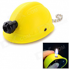 Safety Helmet Style Butane Gas Lighter - Yellow