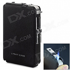 Automatic Cigarette Case Butane Gas Lighter - Black