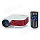HX-868 Portable 12W LED Mini Projector w/ HDMI / TV / VGA / SD - White + Reddish Brown (EU Plug)