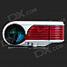 HX-868 Portable 12W LED Mini Projector w/ HDMI / TV / VGA / SD - White + Reddish Brown (EU Plug)