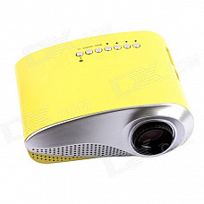 RD-802 24W LED HD Home Mini Projector w/ HDMI / VGA / USB + Remote Control - Yellow (US Plug)