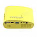 RD-802 24W LED HD Home Mini Projector w/ HDMI / VGA / USB + Remote Control - Yellow (US Plug)