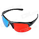 Stylish Re-useable Plastic Frame and Lens Red + Blue 3D Glasses