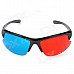 Stylish Re-useable Plastic Frame and Lens Red + Blue 3D Glasses