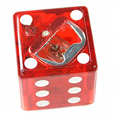 Rollable Dice Butane Lighter with Bottle Opener (Red)