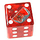 Rollable Dice Butane Lighter with Bottle Opener (Red)