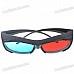 Re-useable Plastic Frame Resin Lens Anaglyphic Red + Blue 3D Glasses