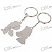 Wedding Couple Stainless Steel Lovers Keychains (2-Piece Set)